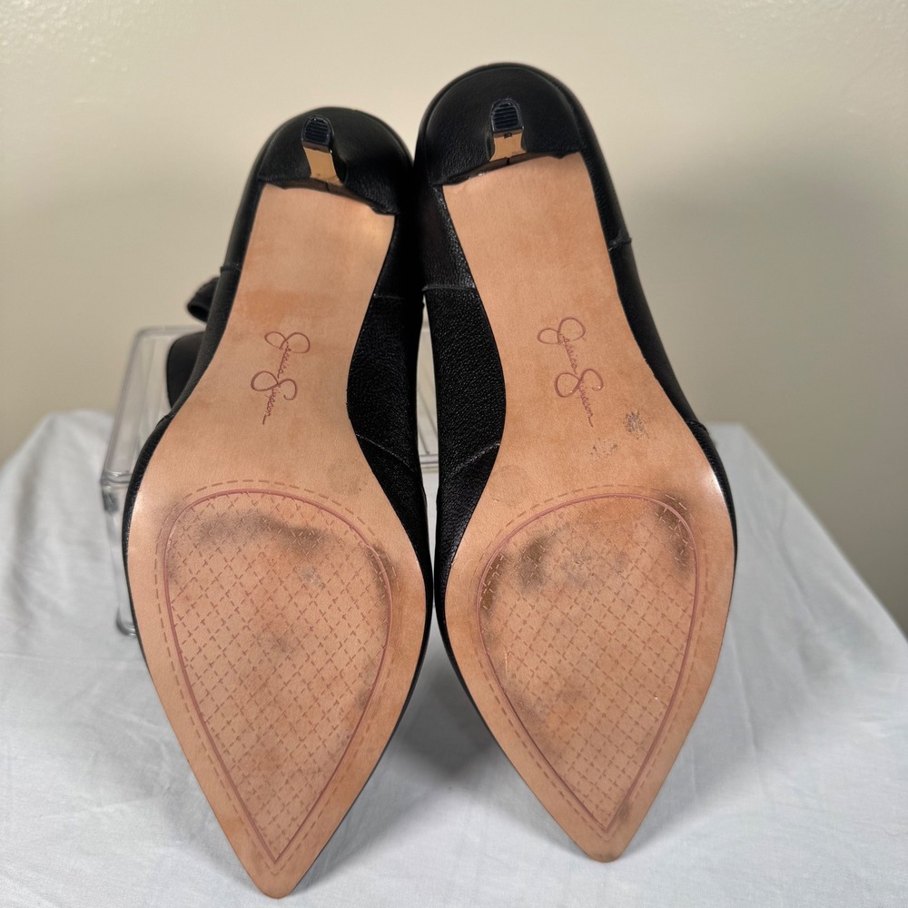 Jessica Simpson Ankle Boots Womens 7.5 Black Nelda Western Pointed‎ Kitten Heel - Picture 5 of 9